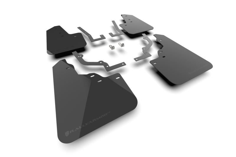 Honda Passport Mud Flaps - Rally Armor - UR with Metallic Black Logo - Black - 2026+